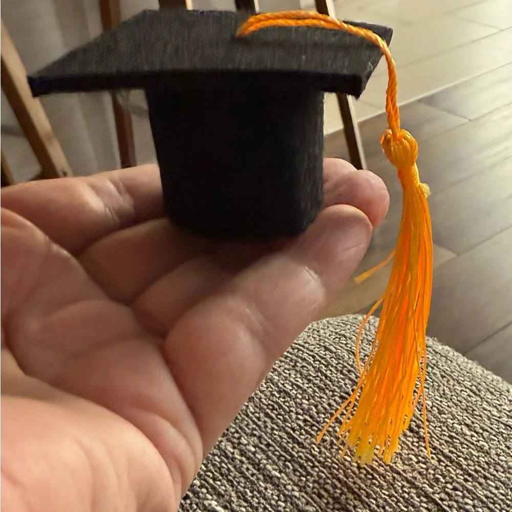 Black & Gold Graduation Cap  miniature Cake Toppers bottle candies decoration 24